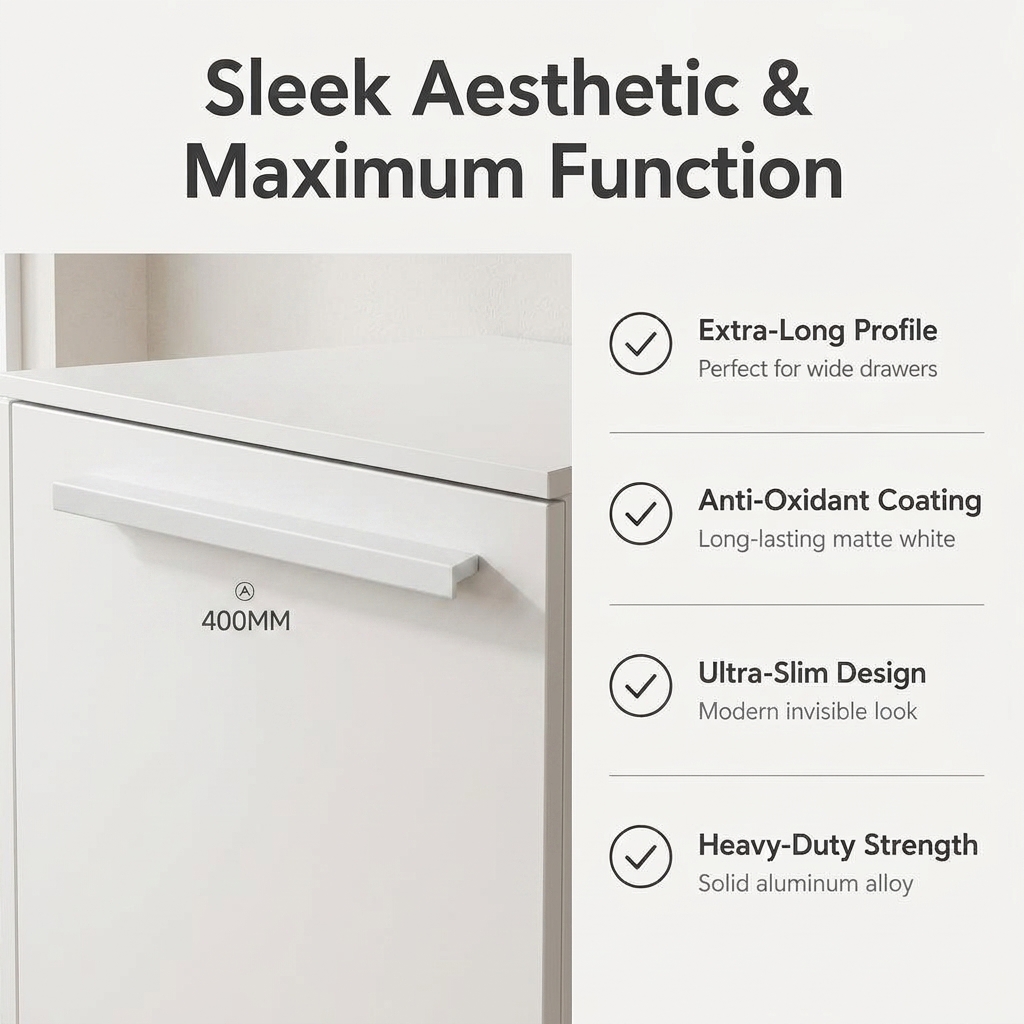 Bulk Aluminum Extruded Handles Slim Curved Kitchen Cabinet Drawer Decorative Simple Edge Factory Direct - scene view