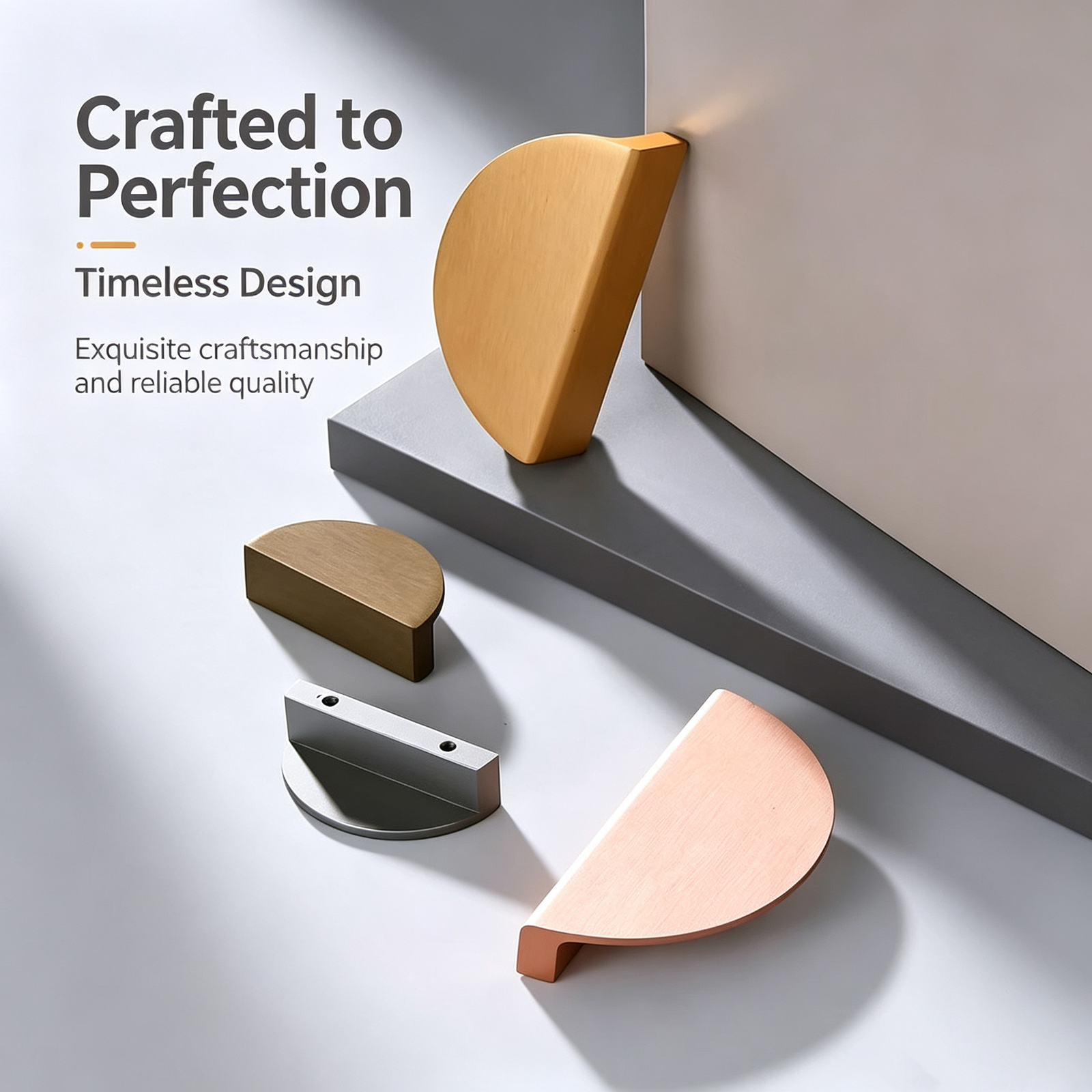 Modern Aluminum Drawer Pull Kitchen Cabinet Handle Lightweight Antirust Apartment Door Office Hardware